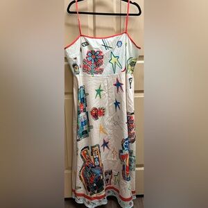 Colorful Star and Cartoon Print Dress